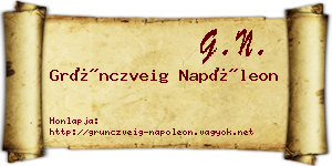 Grünczveig Napóleon névjegykártya